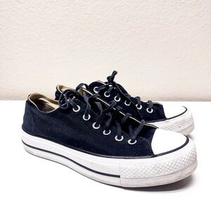 Converse Chuck Taylor All Star Lift Low-Top Sneaker - Black Platform Womens 9